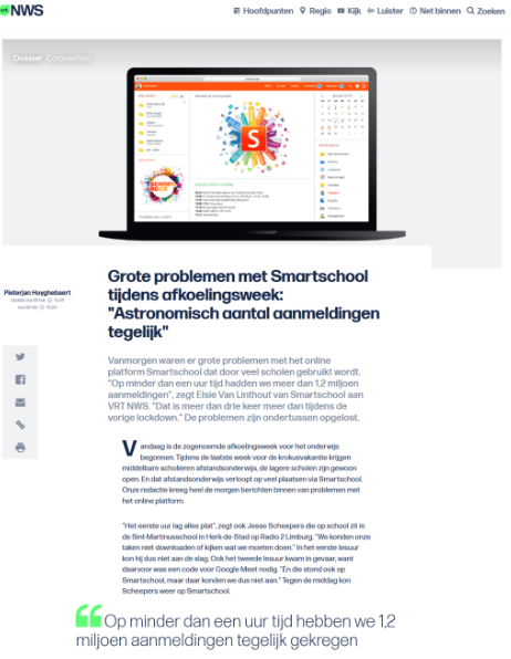 Smartschool lag plat in online lesweek